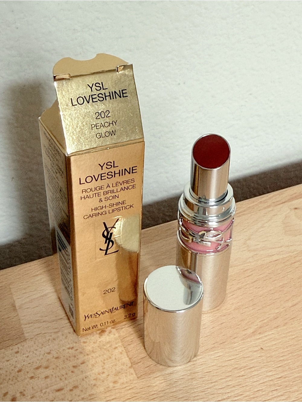 Yves Saint Laurent YSL LoveShine Lipstick 202 Peachy Glow
